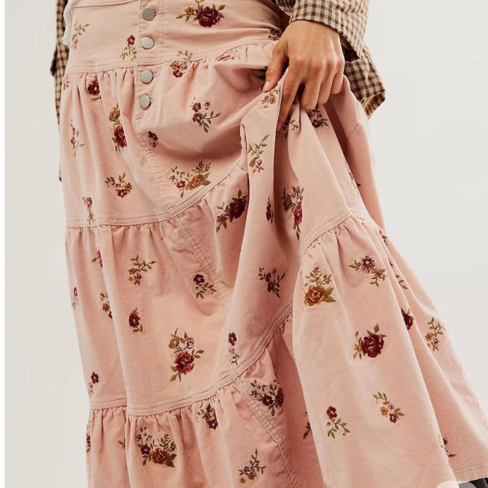 Free People x Driftwood Cord Maxi Skirt - Picture 2 of 5